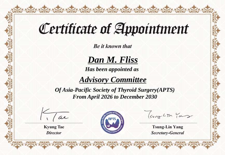 Certificate of Appointment_Advisory Committee-Dr. Dan M. Fliss